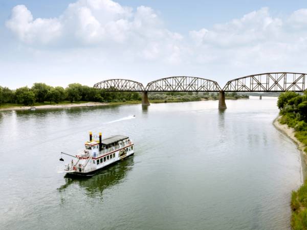 The Lewis and Clark Riverboat offers summer cruises on the Missouri River, Mandan, ND, 