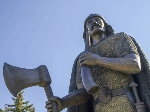 The Scandinavian Heritage Park located in Minot, North Dakota features remembrances and replicas from each of the five Scandinavian and Nordic countries: Denmark, Finland, Iceland, Norway, and Sweden, Minot, ND. 