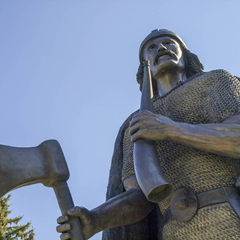 The Scandinavian Heritage Park located in Minot, North Dakota features remembrances and replicas from each of the five Scandinavian and Nordic countries: Denmark, Finland, Iceland, Norway, and Sweden, Minot, ND. 