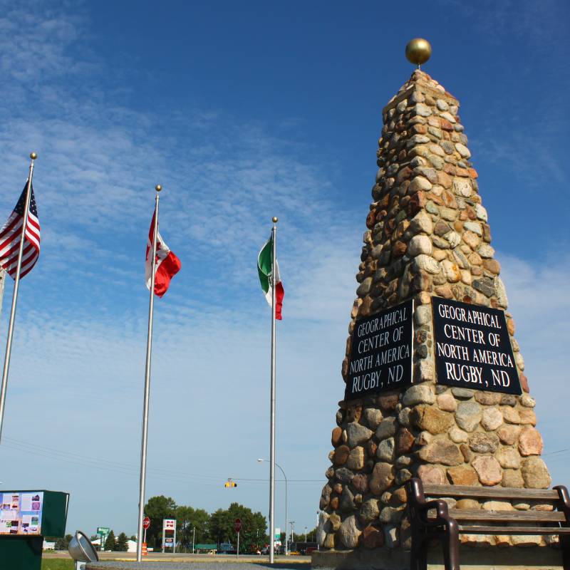 Cairn Designating Geographic Center of North America at Rugby, ND.